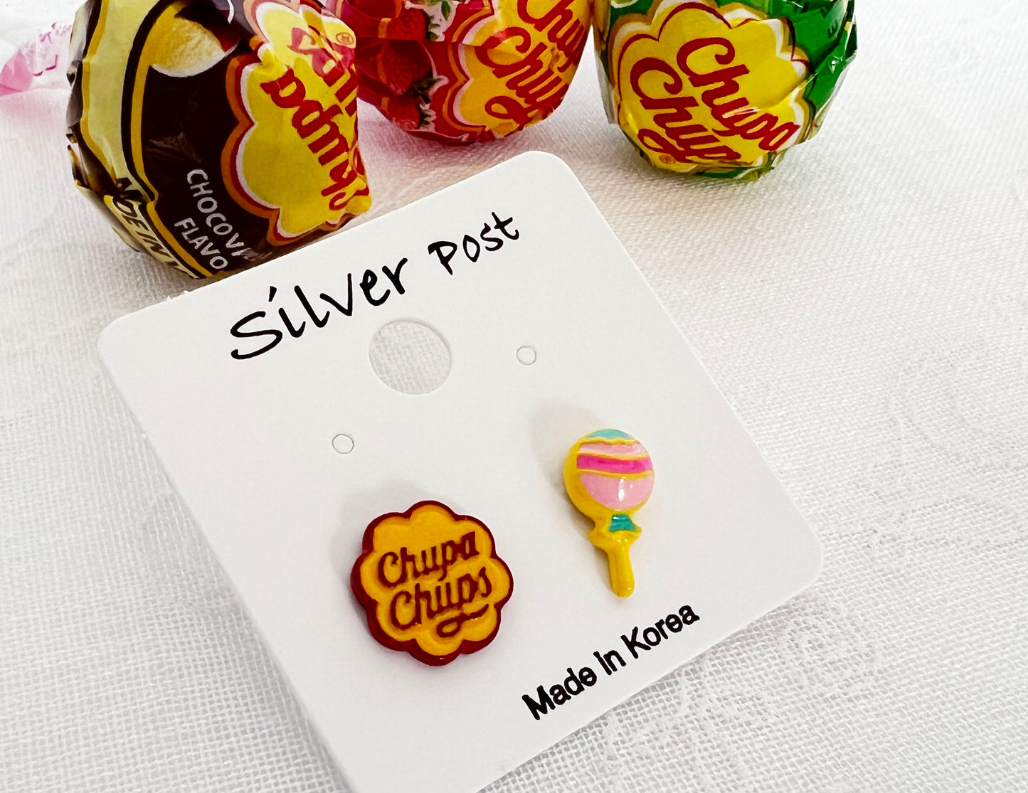 Chupa Chups Stud Earrings , Candy Earrings,  Lollipop earrings