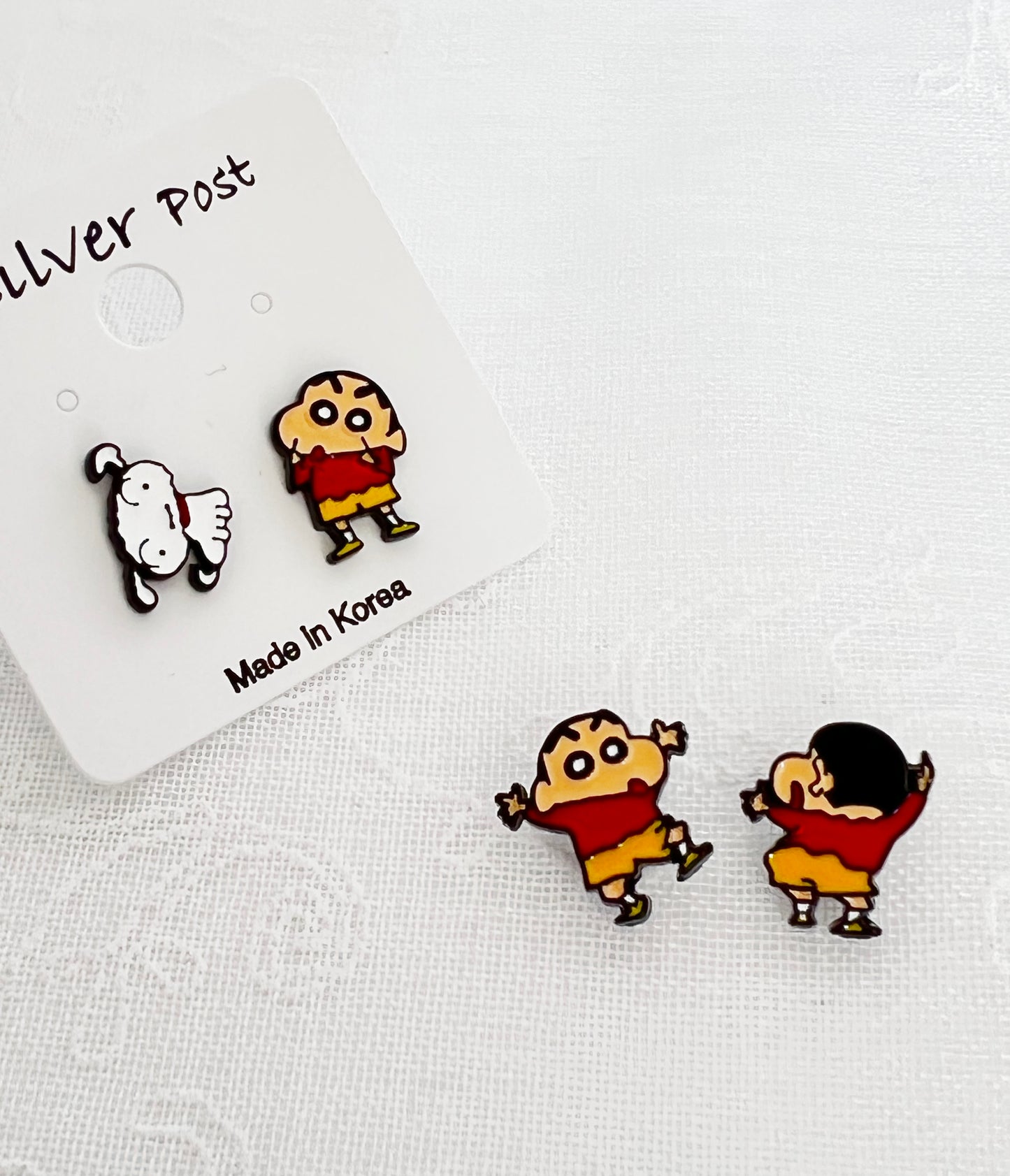 Cute Cartoon characters earrings, kureyon shin chan Stud earrings japan anime character earrings