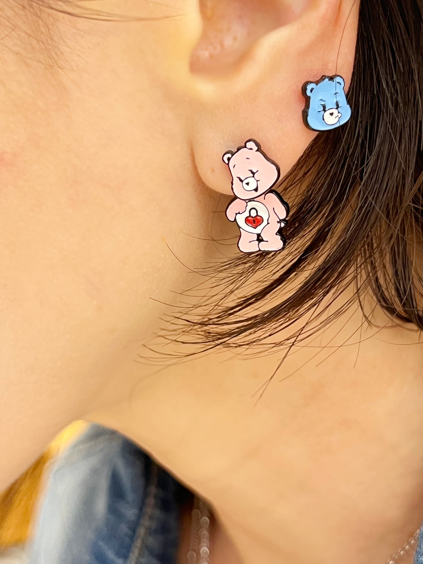 Cute Care Bears Unbalance Earrings, Care Bears ear jacket, Kids Earrings