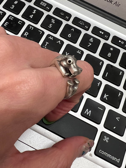 Cute Hippo Wrap adjustable Ring