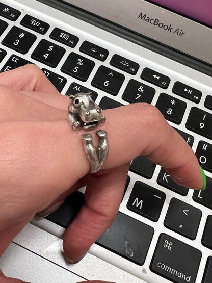 Cute Hippo Wrap adjustable Ring