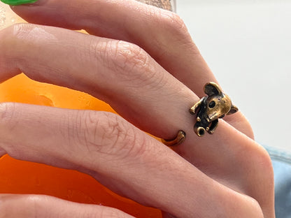 Cute Baby Elephant Adjustable Wrap Ring ,statement ring , knuckle ring