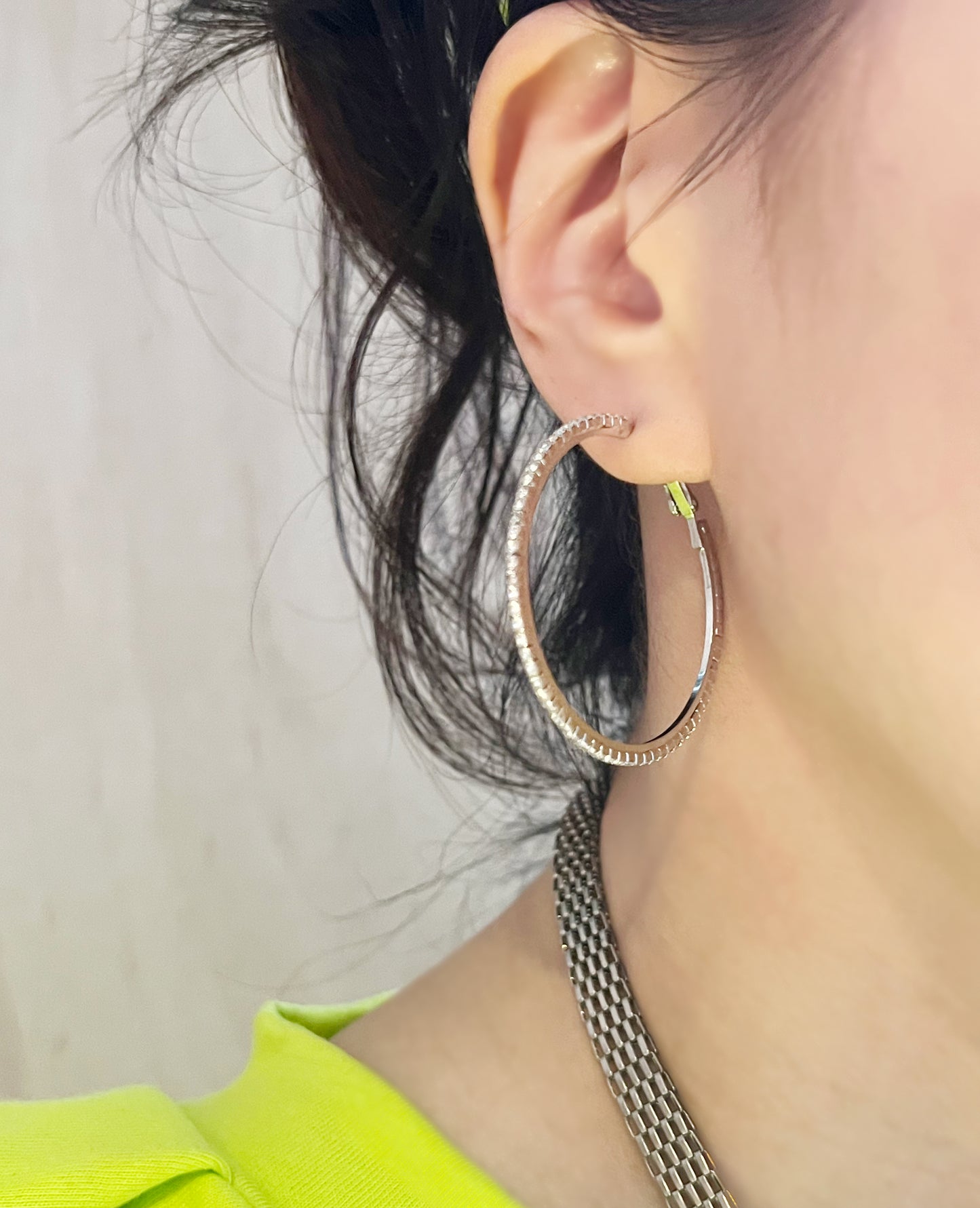 Large cubic Hoop Earrings - Two sizes available: 3 and 4 cm hoop earrings, cubic ziconia huggie Earrings,  Big Hoop Earrings, bling Hoops