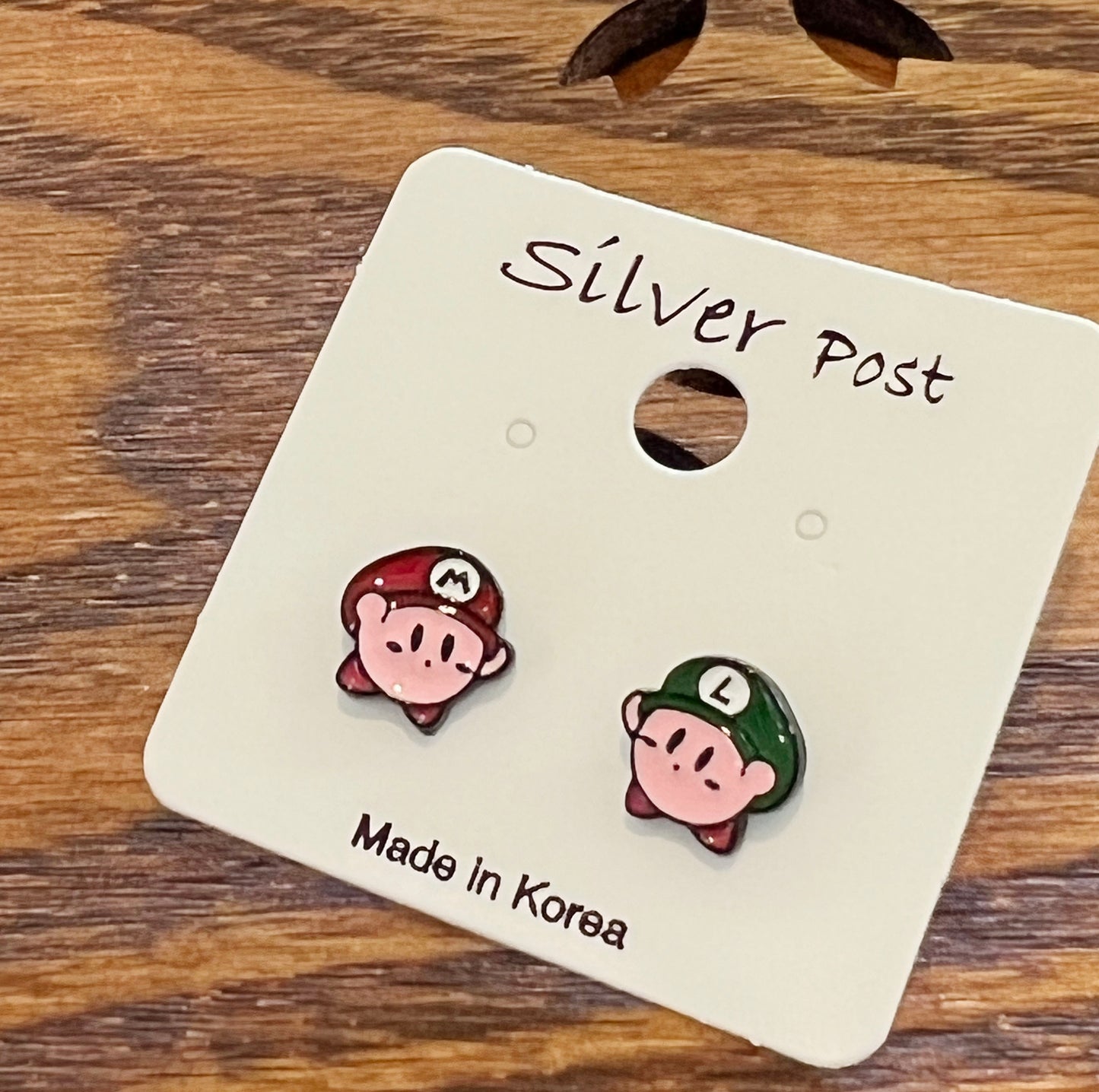 Cute Kirby Star Allies Unbalance stud earrings, Kirby Star Allies Nintendo Mario hat earrings set , Kids Earrings