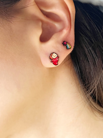 Ponyo On The Cliff set of 4 Earrings ,Ponyo post earrings cute Ponyo Anime earrings