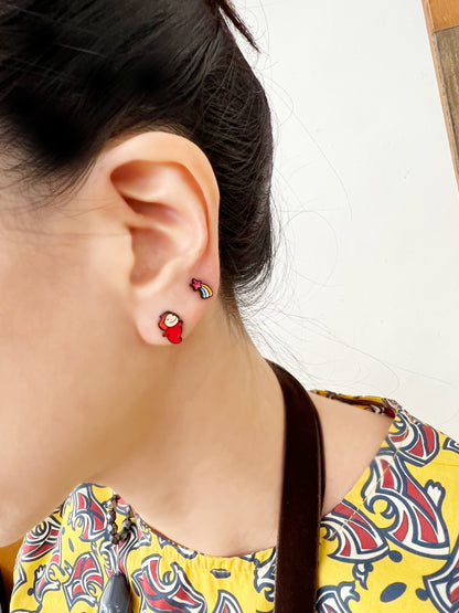 Ponyo On The Cliff set of 4 Earrings ,Ponyo post earrings cute Ponyo Anime earrings