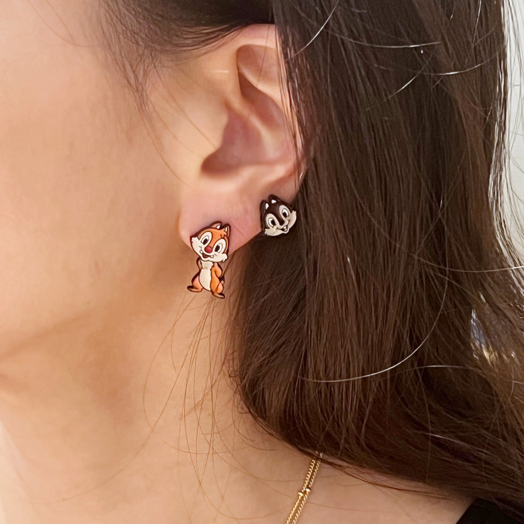 Cute Chip 'N' Dale earrings. chip and dale  Ear Jacket, Squirrel Earrings, Cartoon Earrings,