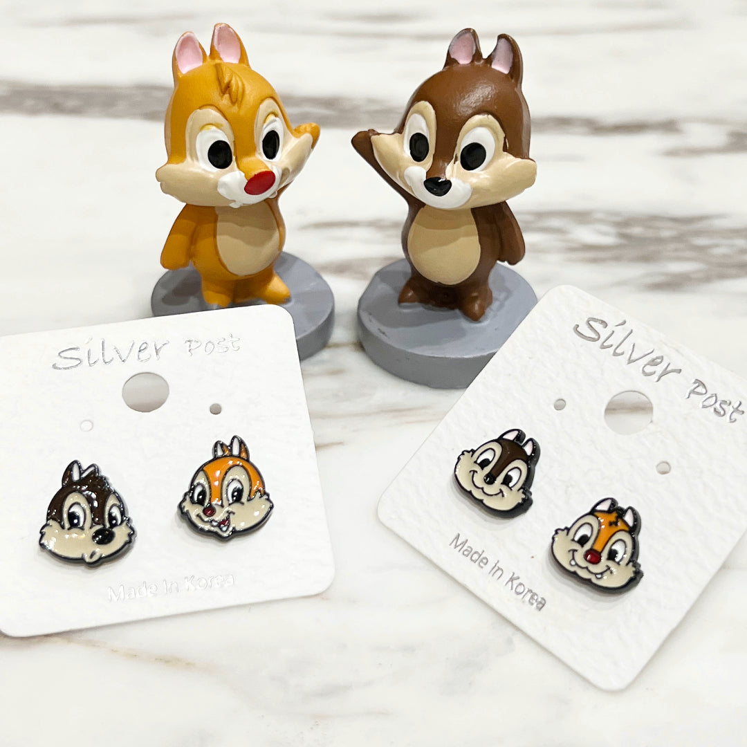 Disney-licensed  Cute Chip 'N' Dale earrings. chip and dale earrings, Squirrel Earrings, Cartoon Earrings