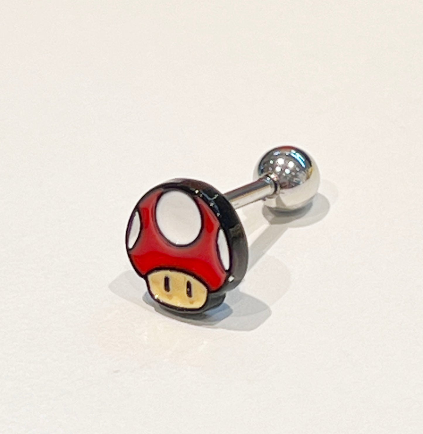 Nintendo Mario and his Question Box,Star, Mushroom Cartilage earrings, Gaming inspired character Screwback  Piercing ,screw back ball, Barbells Ear Piercing