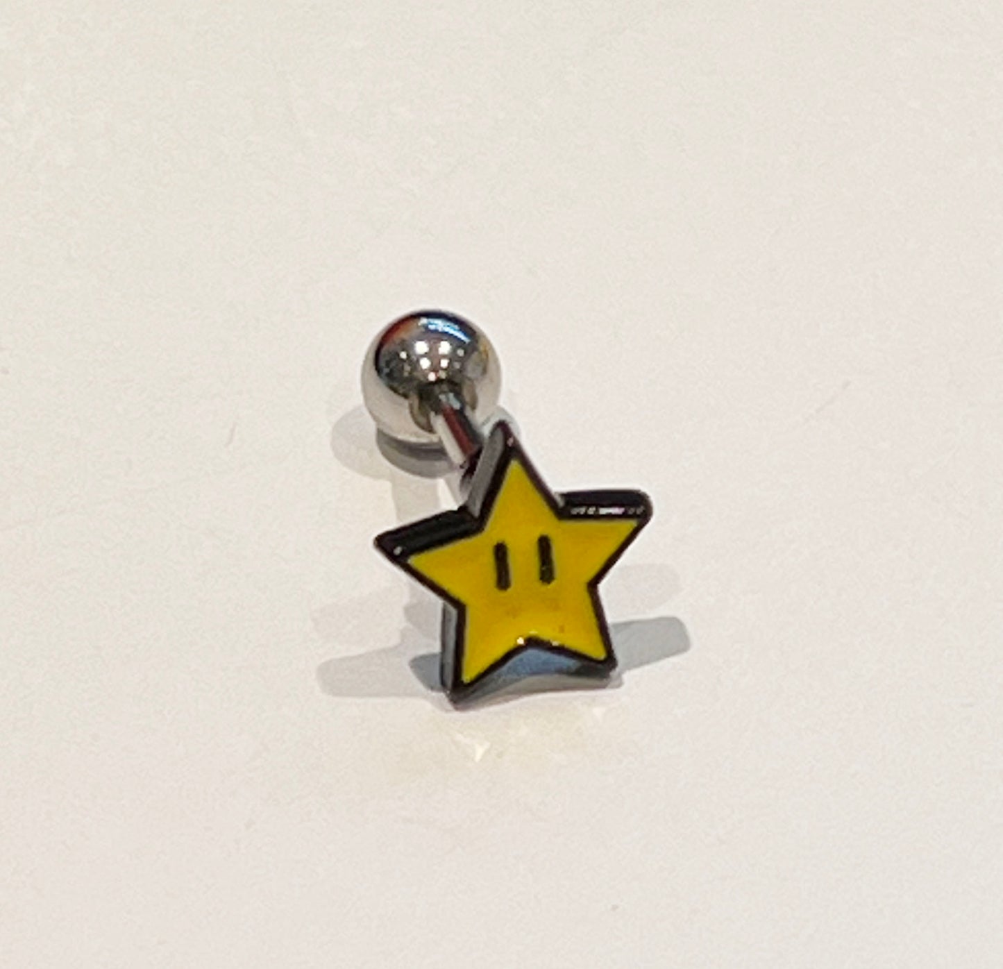 Nintendo Mario and his Question Box,Star, Mushroom Cartilage earrings, Gaming inspired character Screwback  Piercing ,screw back ball, Barbells Ear Piercing