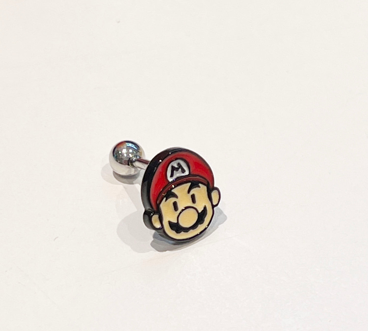 Nintendo Mario and his Question Box,Star, Mushroom Cartilage earrings, Gaming inspired character Screwback  Piercing ,screw back ball, Barbells Ear Piercing