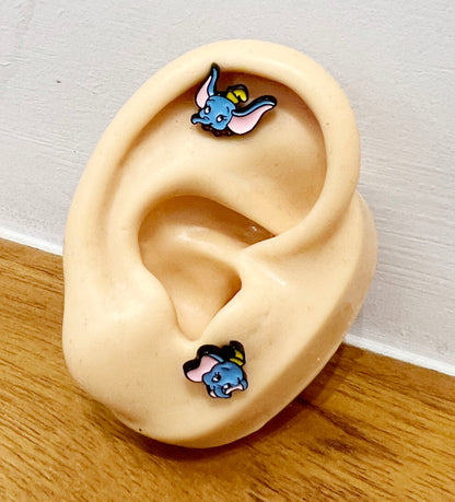 Cute Disney characters Dumbo Screw back earrings, screw back ball Ear Piercing, Barbells Surgical Steel Cartilage earrings