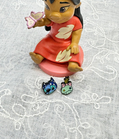 Cute Disney characters earrings, Lilo and Stitch Suds unbalance earrings-3