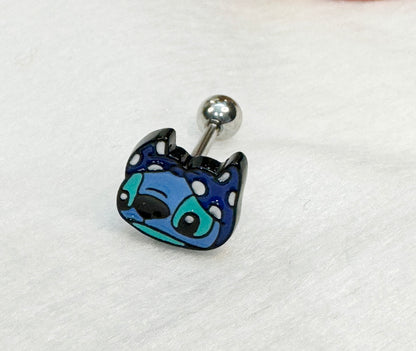 Disney characters lilo and scrump ear Surgical Steel piercing tiny ear Helix Piercing screw back ball ,Cartilage Piercing,Tragus Ear Jewelry Body Accessories