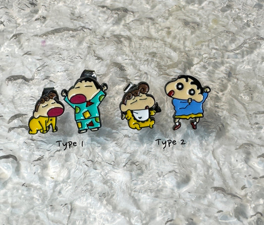 Cute Cartoon characters earrings, Crayon Shin-Chan with The Baby Sister Stud earrings japan anime character earrings