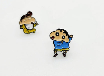 Cute Cartoon characters earrings, Crayon Shin-Chan with The Baby Sister Stud earrings japan anime character earrings