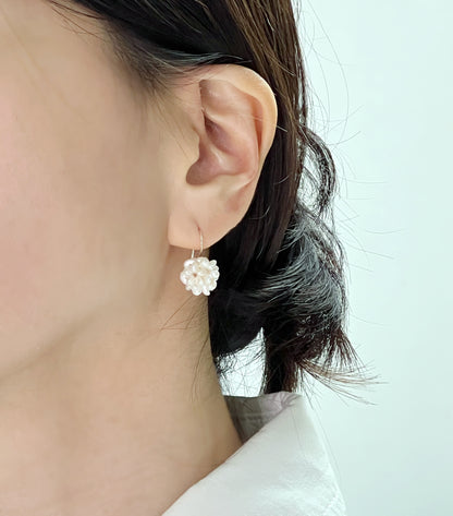 925 Sterling Silver Fresh water pearls Cluster hook earrings,  Pearls Drop dangle earrings