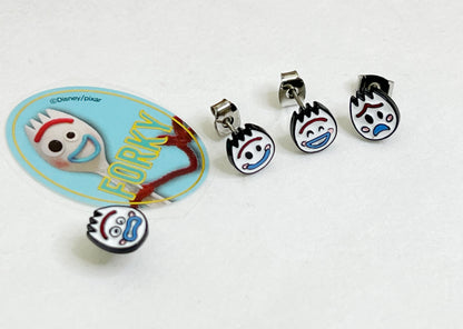 Disney-licensed set of 4 toy story forky characters earrings