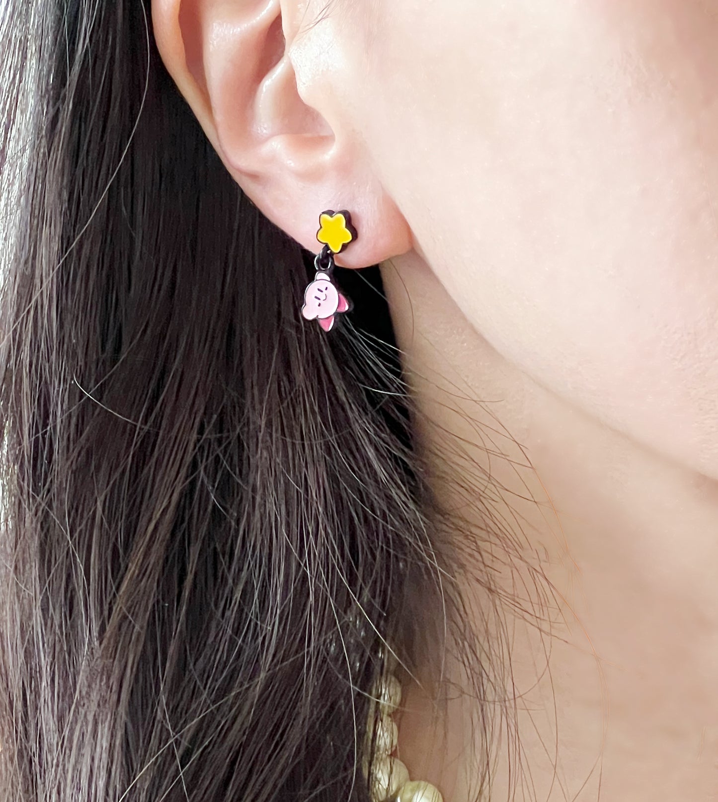 Cute Kirby Star Allies Unbalance dangle earrings, Kirby Star Allies drop earrings, Kids Earrings