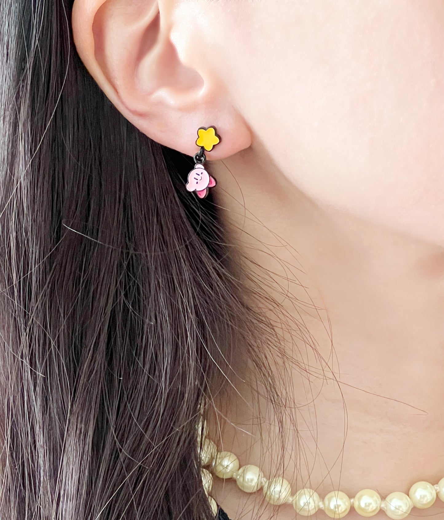 Cute Kirby Star Allies Unbalance dangle earrings, Kirby Star Allies drop earrings, Kids Earrings