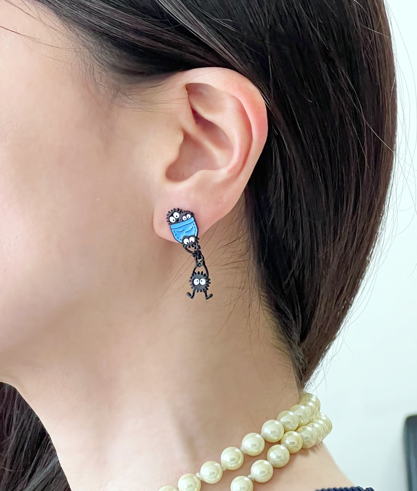 Spirited Away earrings ,Susuwatari drop Earrings  My neighbor Totoro stud earrings