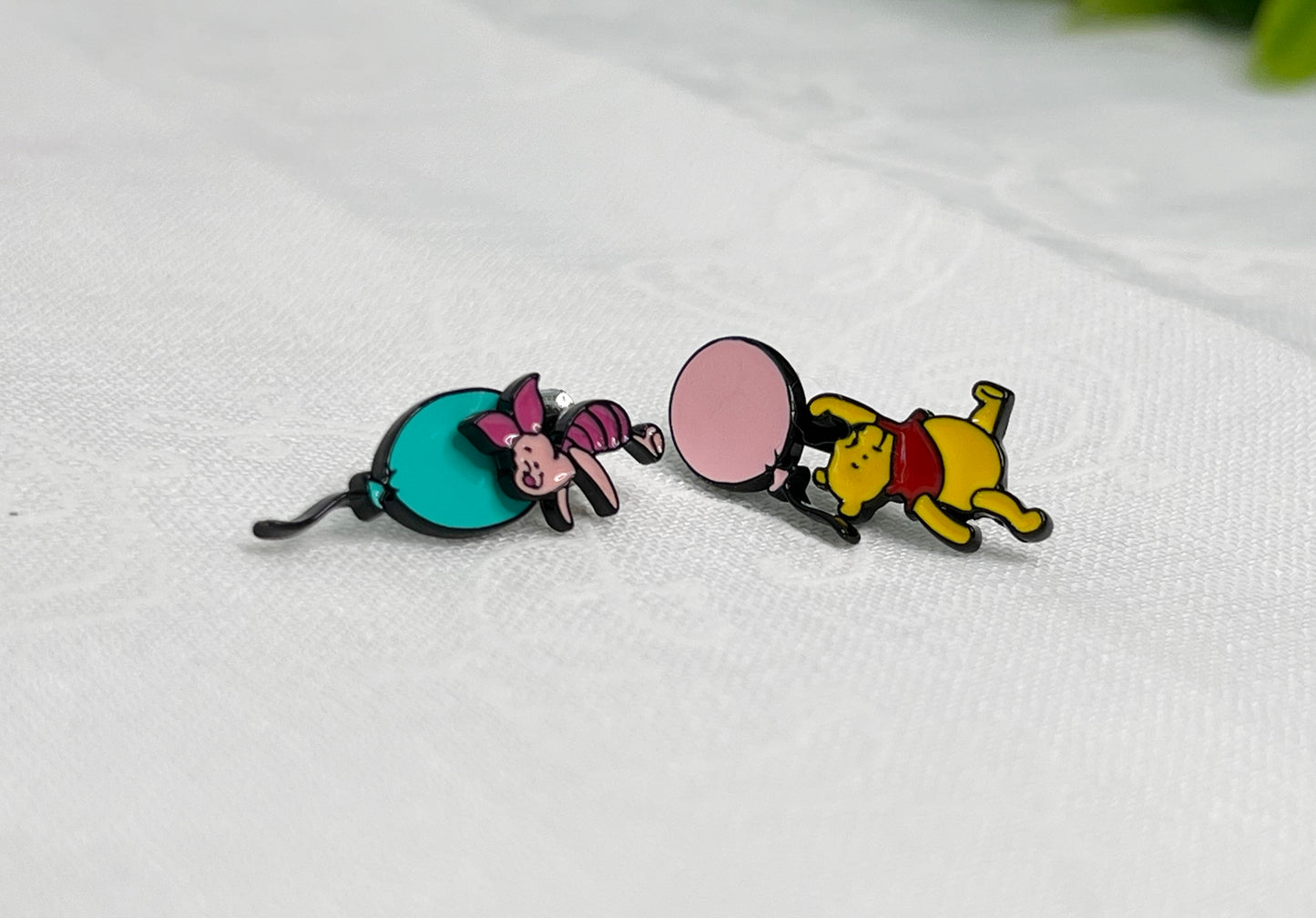 Disney-licensed characters earrings, Winnie the Pooh  Piglet Ear jackets two way earrings