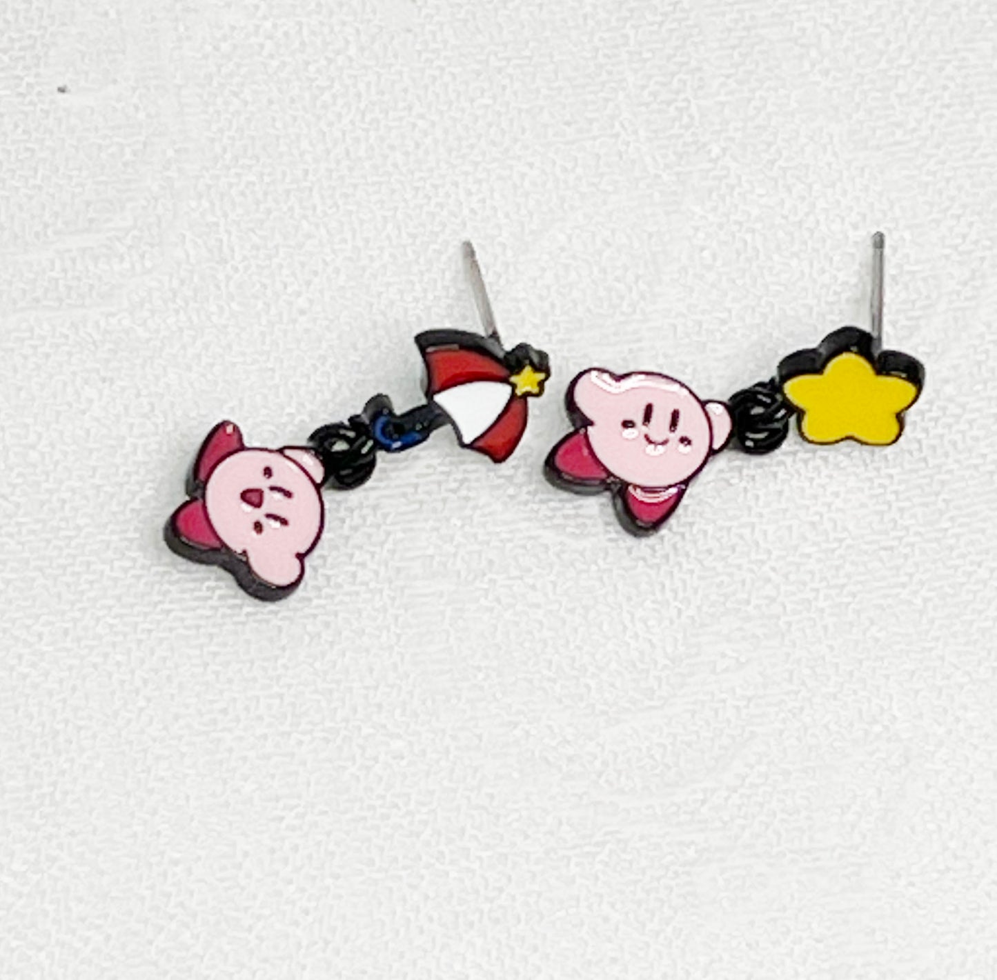 Cute Kirby Star Allies Unbalance dangle earrings, Kirby Star Allies drop earrings, Kids Earrings