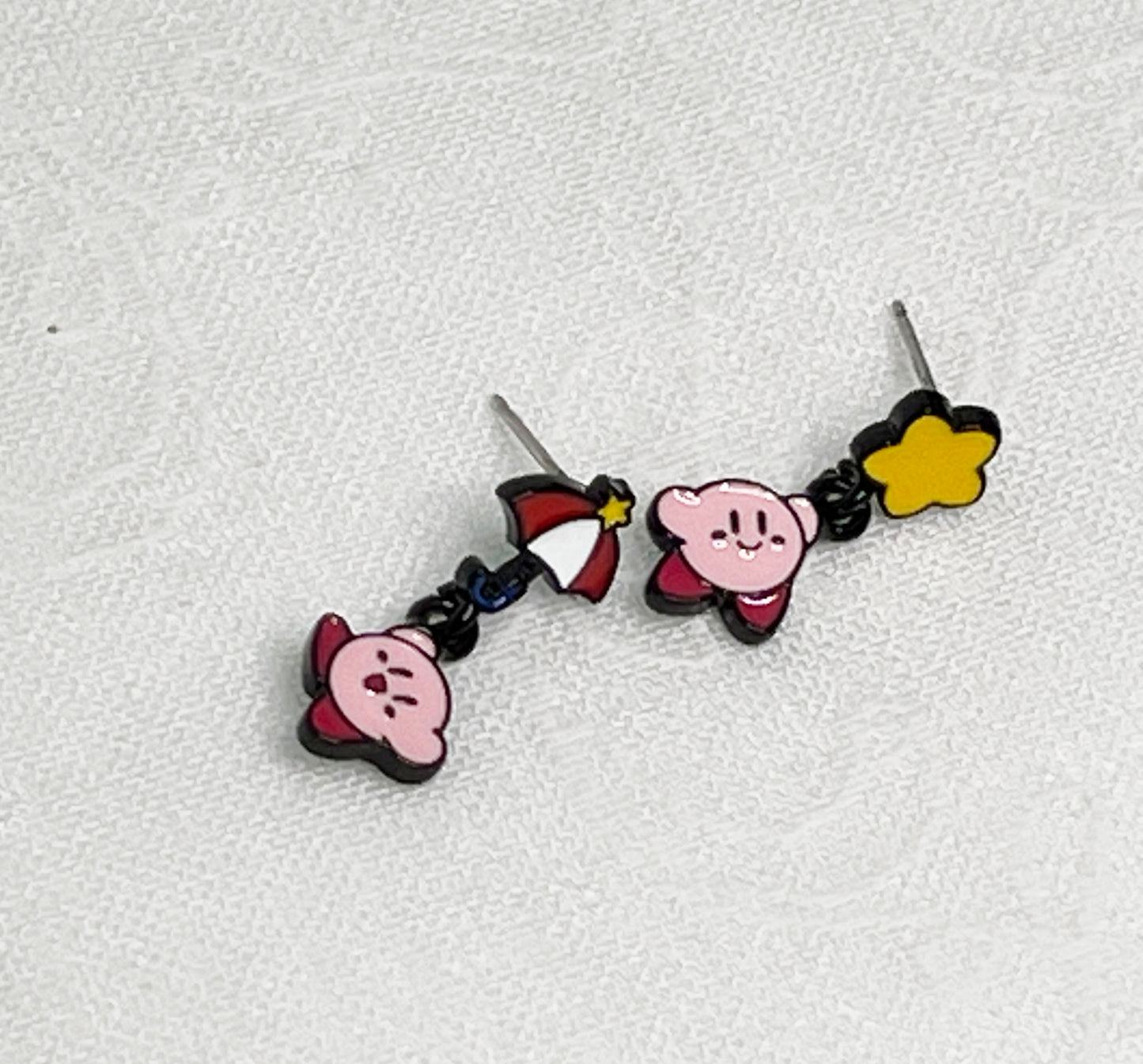 Cute Kirby Star Allies Unbalance dangle earrings, Kirby Star Allies drop earrings, Kids Earrings