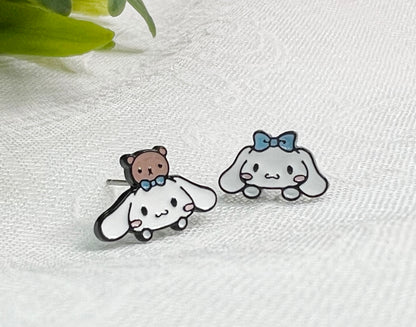 Sanrio character stud earrings Cinnamorolls, kids earrings