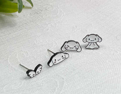 Sanrio character stud earrings set of 4 Cinnamorolls, Kids earrings