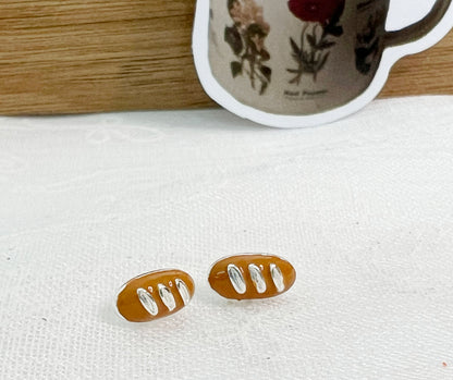 Baguette bread Stud Earrings /Sausage Hotdog earrings, Food Earrings, Carb Lovers