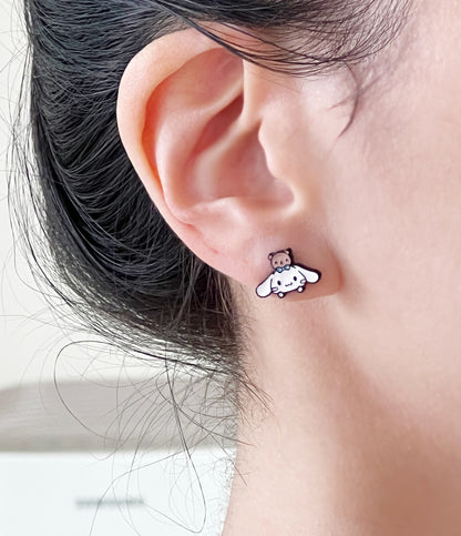 Sanrio character stud earrings Cinnamorolls, kids earrings