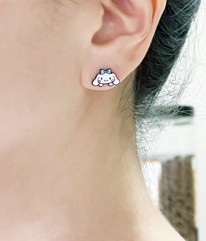 Sanrio character stud earrings Cinnamorolls, kids earrings