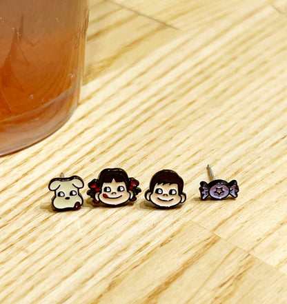 Peko-Chan Character set of 4 earrings, Japan Surprise Peko Chan drop earrings, Kawaii Milky Pekochan Peko chan earrings