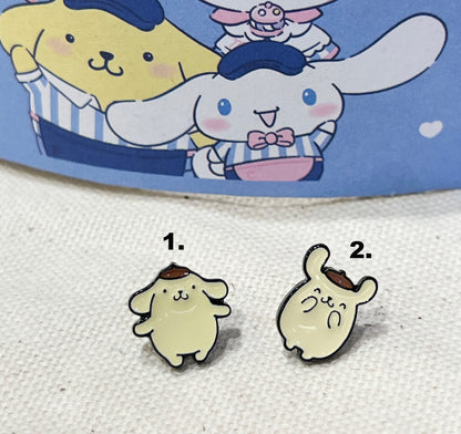 Sanrio characters Hello Kitty, pompompurin, Screw back earrings, screw back ball Ear Piercing, Barbells Surgical Steel Cartilage earrings,Golden Retriever earrings