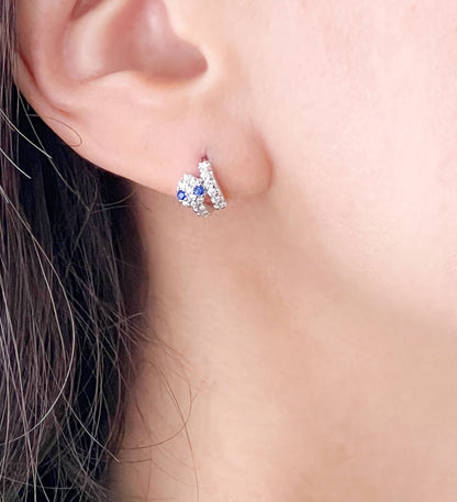 Cubic setting Snake Huggie Hoop Earrings, CZ Snake coiling around its prey Hoop Earrings