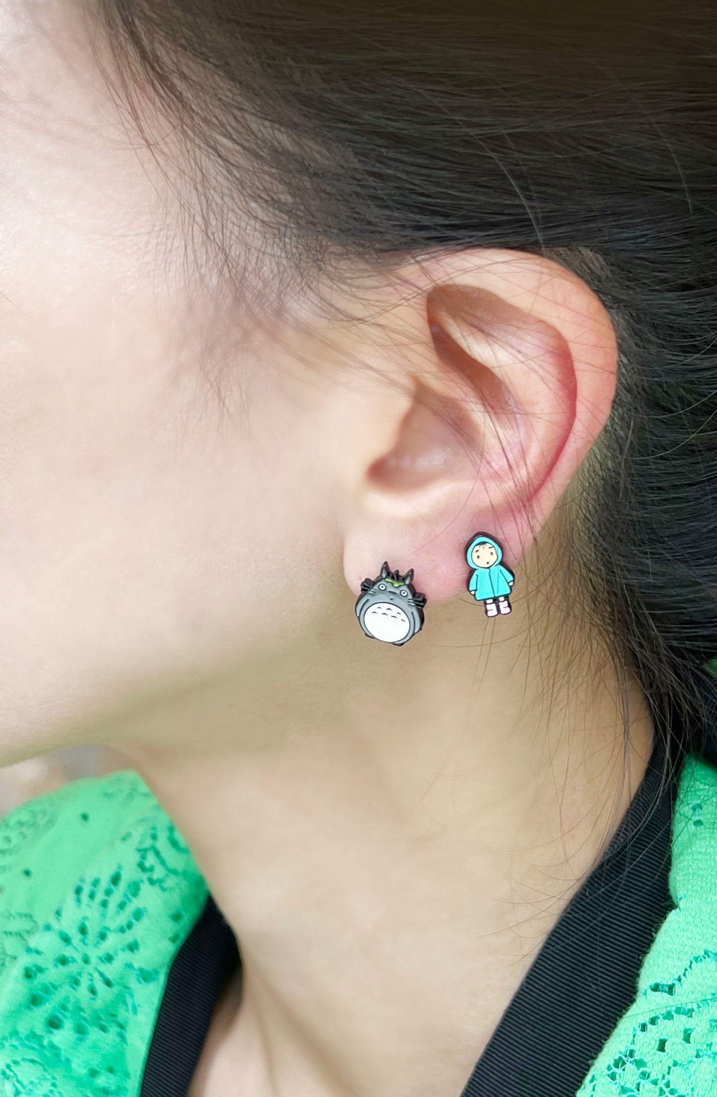 My neighbor Totoro and mei earrings ,Totoro post earrings Mei ,My neighbor Totoro stud earrings