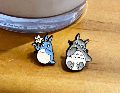 Ghibli Studio Earrings My neighbor Totoro unbalance earrings ,Totoro post earrings Japanese Anime character jewelry