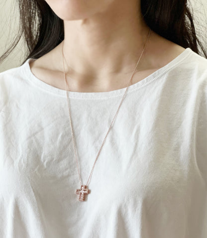 Cubic Cross Pendant statement necklace, Detachable Cubic Zirconia cross statement necklace