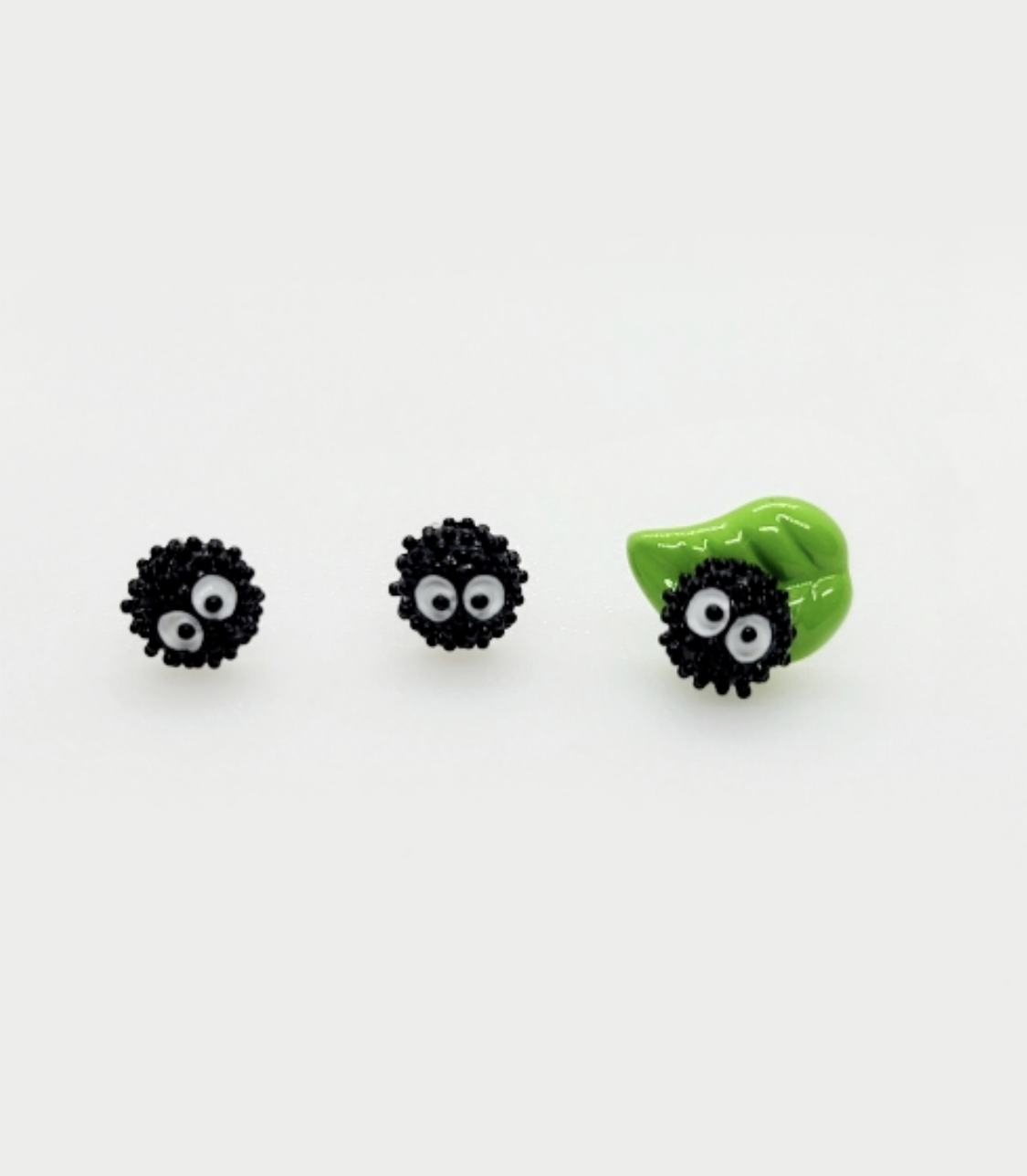 Set of 3 Ghibli Studio Earrings Spirited Away. Cute Susuwatari earrings Japanese Anime character jewelry