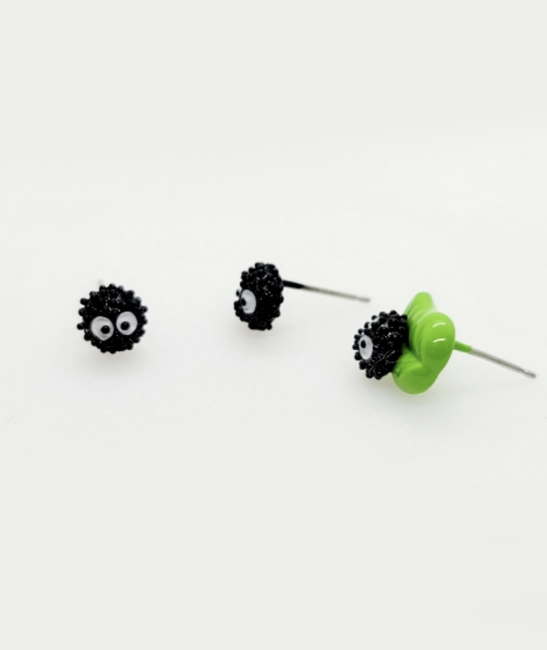 Set of 3 Ghibli Studio Earrings Spirited Away. Cute Susuwatari earrings Japanese Anime character jewelry