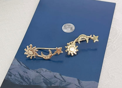 Sun, Moon and Star climber, Sun, Moon And Star Ear Crawler, Star ear pin