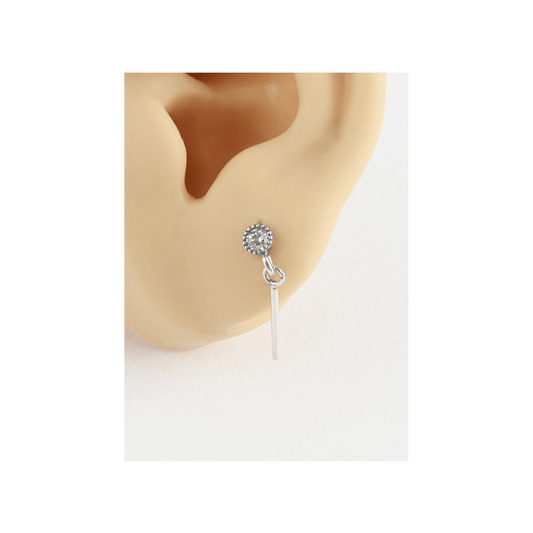 925 sterling silver antique charm dangle drop piercing Helix Piercing screw back ball ,Cartilage chain piercing ,Tragus Ear Jewelry