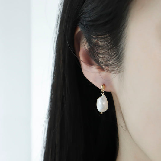 925 silver Pearl drop Earrings. Bridal Pearls Earrings, Wedding Earrings, Bridesmaid Earrings - Fresh water Pearl earrings