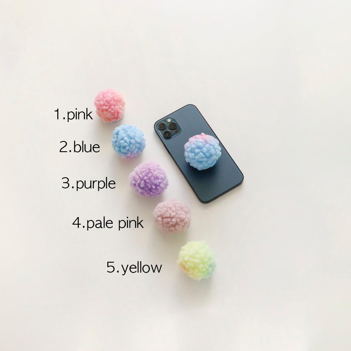 Cute Faux/Fur lame wool Pom Pom Phone Grip  Fluffy pastel color fur griptok, Cute Phone Stand Mobile Holder Phone Grip Griptok