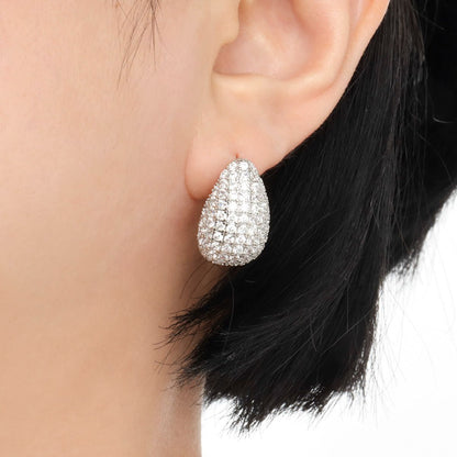 Cubic setting water drop bold earrings, tear drop statement earrings,wedding earrings