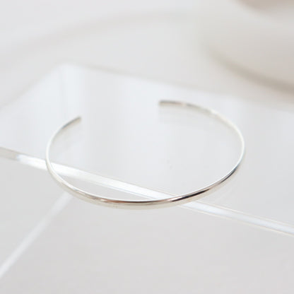 925 sterling silver simple bar open bangle Bracelet ,layered bar Bangle, Open Bar Bangle