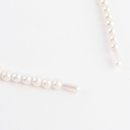 Hand made basic pearl beaded headband,Bridal Headband, Skinny Pearl Wedding Headband-2 size