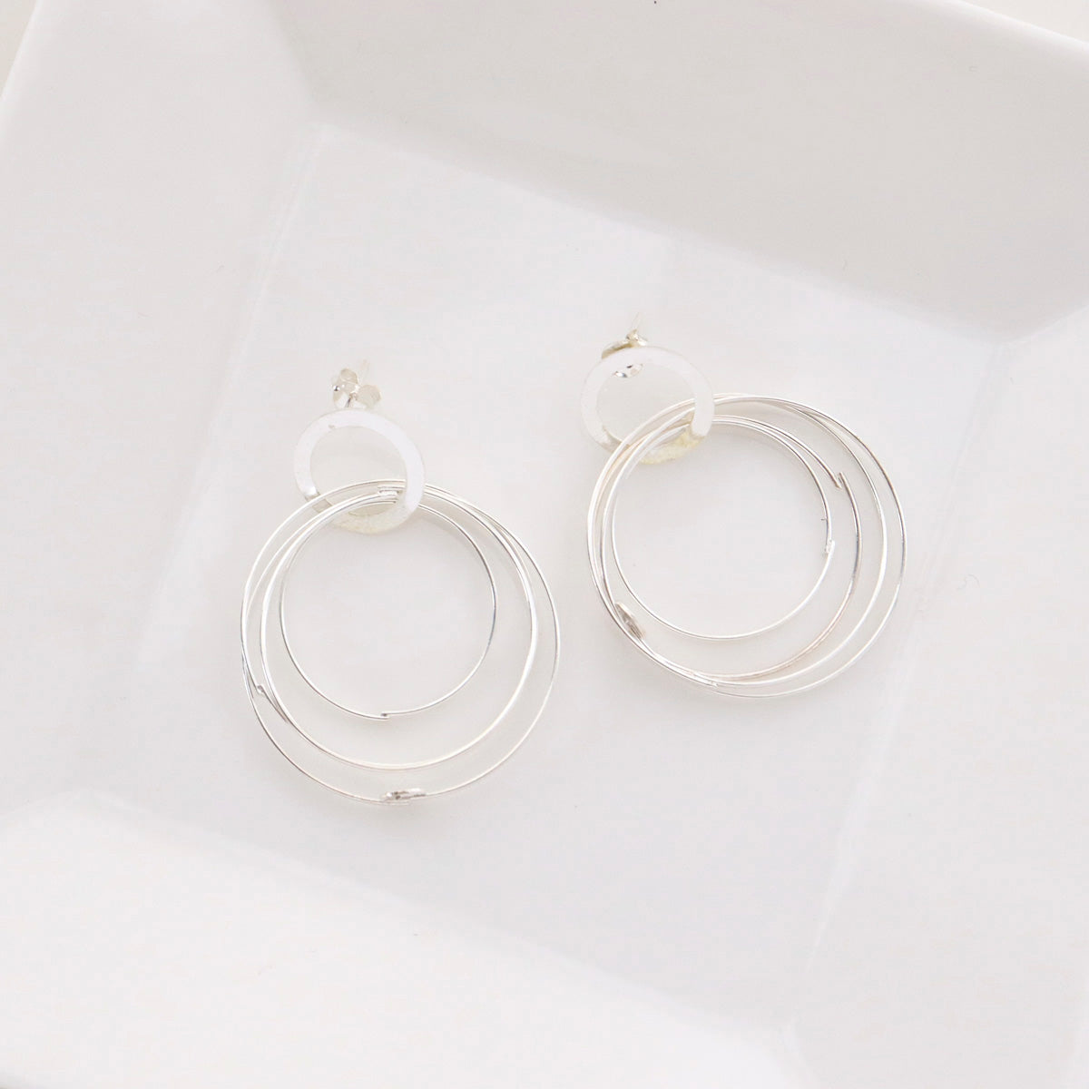 925 Sterling Silver Rings drop statement stud Earrings ring drop long earrings