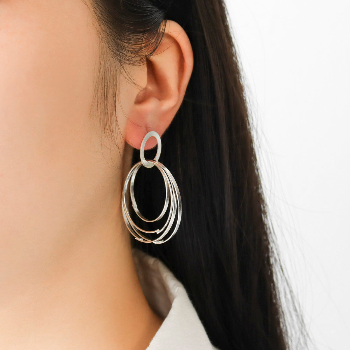 925 Sterling Silver Rings drop statement stud Earrings ring drop long earrings